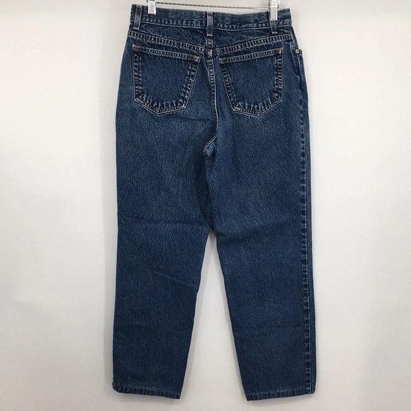 Lands End Mom Jeans Womens 10 Tapered Leg Medium Wash Cotton Denim - Picture 6 of 13